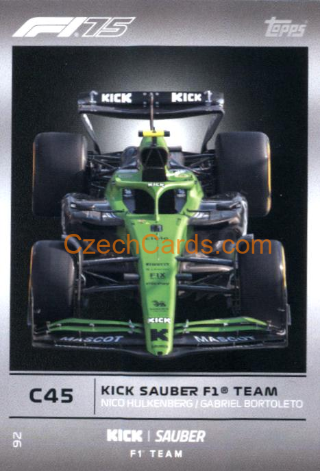 Team Car Kick Sauber 2025 Topps Turbo Attax #92