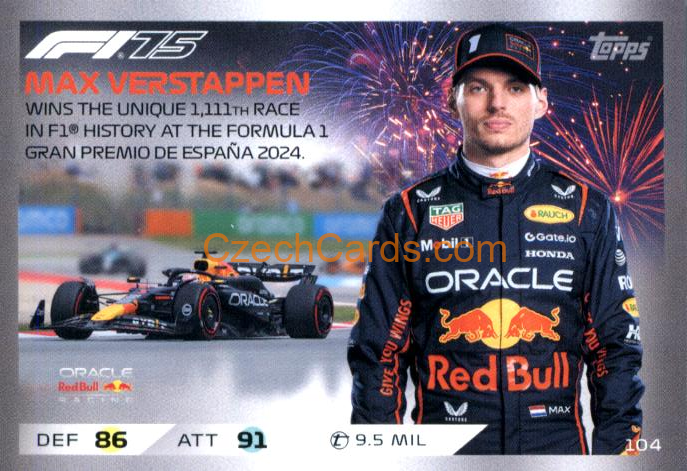 Max Verstappen 2025 Topps Turbo Attax #104