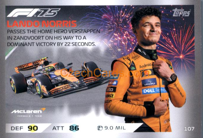 Lando Norris 2025 Topps Turbo Attax #107