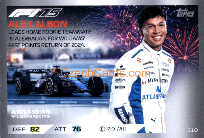 Alex Albon 2025 Topps Turbo Attax #110