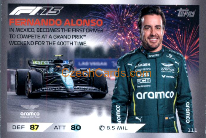 Fernando Alonso 2025 Topps Turbo Attax #111