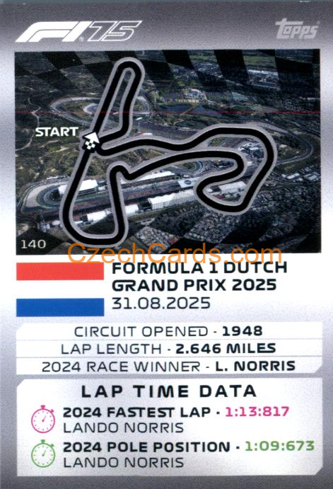Circuit Zandvoort 2025 Topps Turbo Attax #140