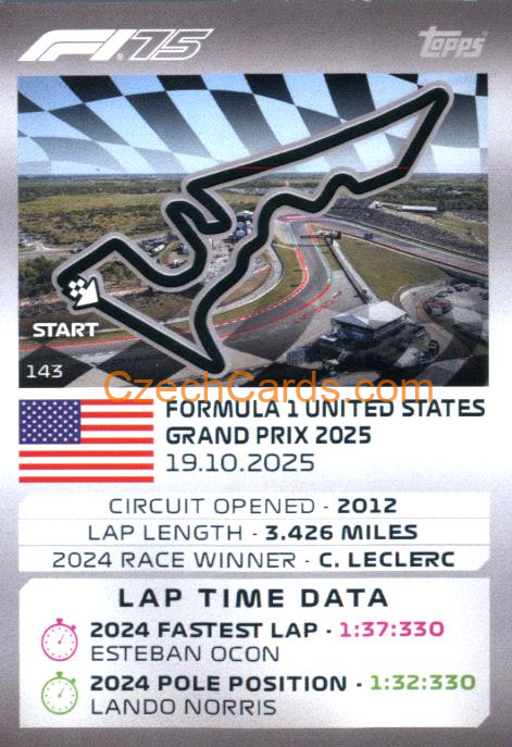 Circuit of the Americas 2025 Topps Turbo Attax #143