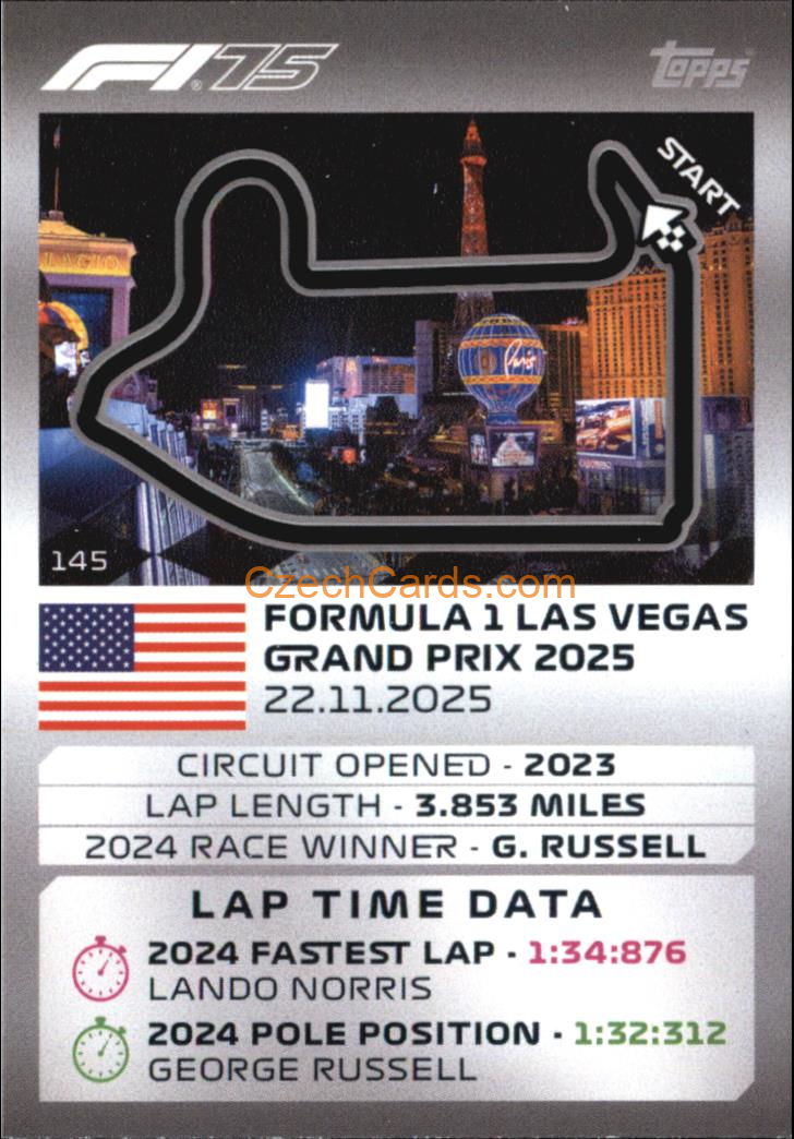 Las Vegas Strip Circuit 2025 Topps Turbo Attax #145