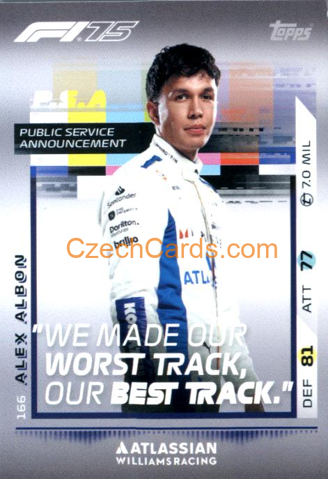 Alex Albon 2025 Topps Turbo Attax #166