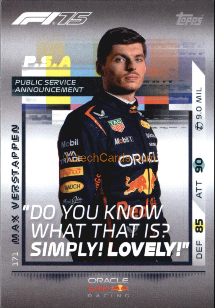 Max Verstappen 2025 Topps Turbo Attax #171