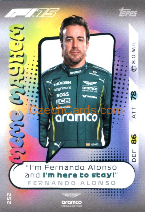Fernando Alonso 2025 Topps Turbo Attax #252