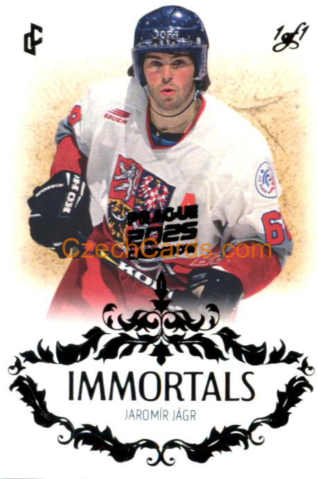 Jaromír Jágr 2025 LC Prague Card Show 1of1 Edition Immortals Black 1/1 