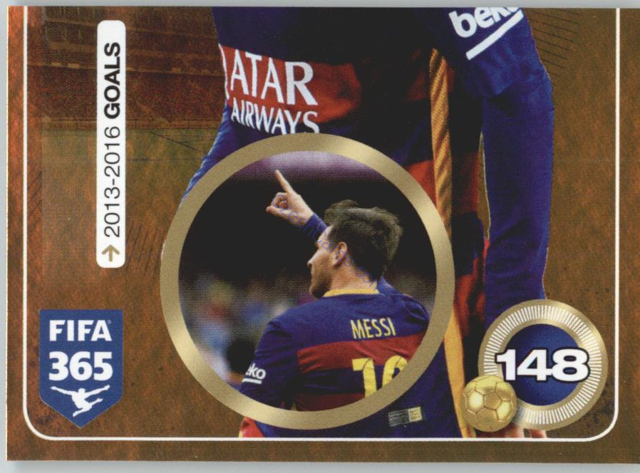 Lionel Messi Panini 2017 FIFA 365 Golden Sticker 2/2 #110