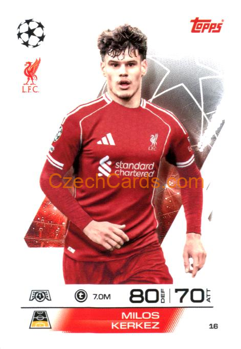 Milos Kerkez 2025/26 Match Attax #16