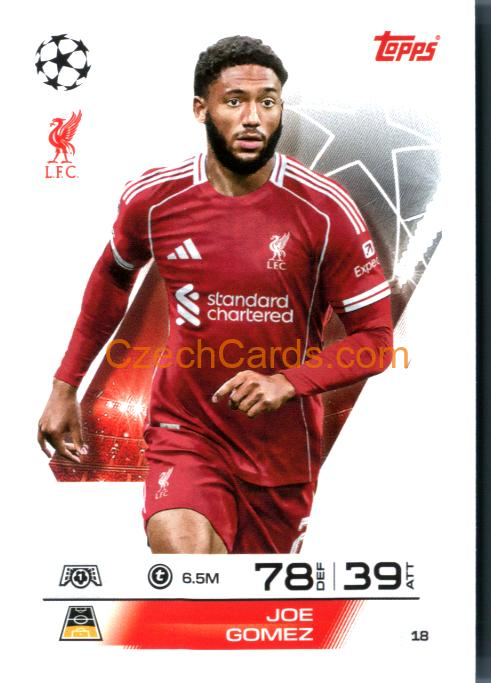 Joe Gomez 2025/26 Match Attax #18