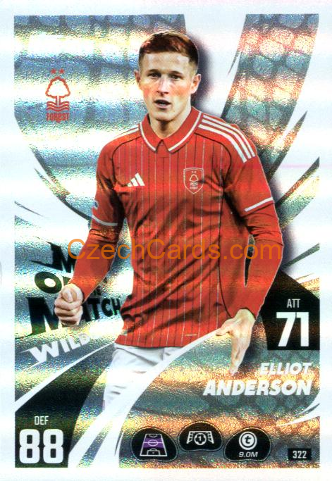 Elliot Anderson 2025/26 Match Attax Man Of The Match #322