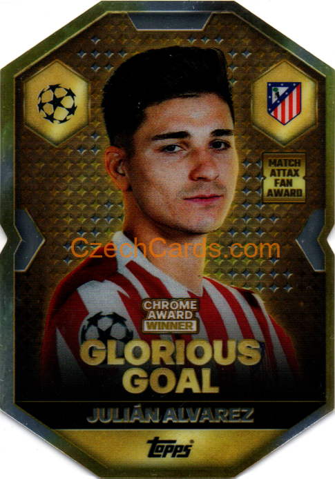 Julián Alvarez 2025/26 Match Attax Chrome Award Winner #CA4