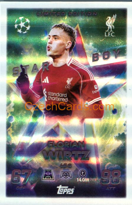 Florian Wirtz 2025/26 Match Attax Star Boy Limited #LE9