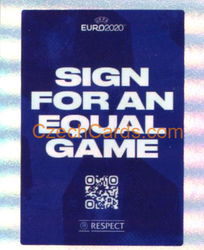 Sign for an Equal Game - Respect 2020 Panini EURO Sticker Pearl Ed. #5 foil