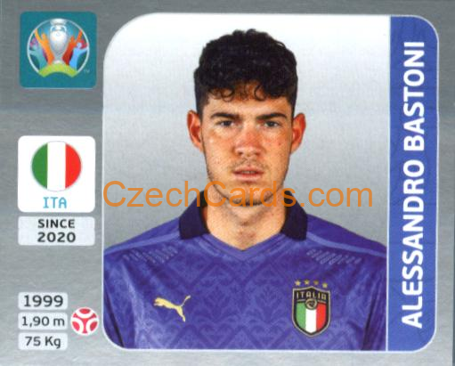 Alessandro Bastoni 2020 Panini EURO Sticker Pearl Ed. #15