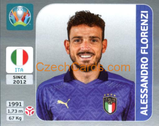 Alessandro Florenzi 2020 Panini EURO Sticker Pearl Ed. #19