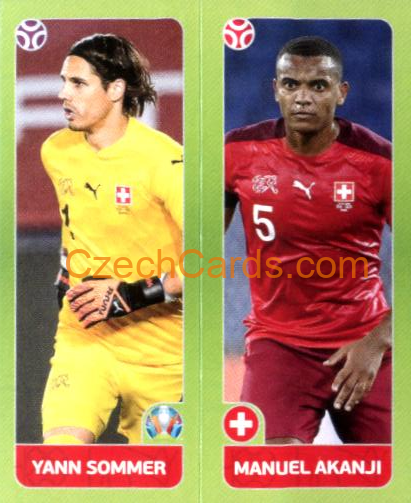 Sommer / Akanji 2020 Panini EURO Sticker Pearl Ed. #38