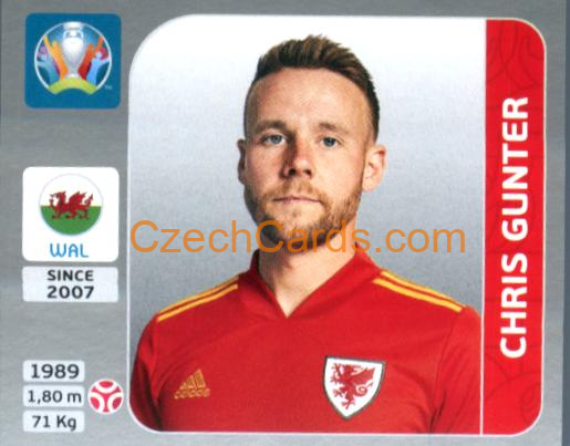 Chris Gunter 2020 Panini EURO Sticker Pearl Ed. #102