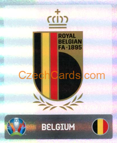 Logo Belgium 2020 Panini EURO Sticker Pearl Ed. #123 foil