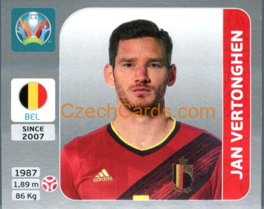 Jan Vertonghen 2020 Panini EURO Sticker Pearl Ed. #131