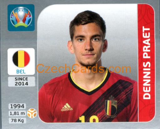 Dennis Praet 2020 Panini EURO Sticker Pearl Ed. #133