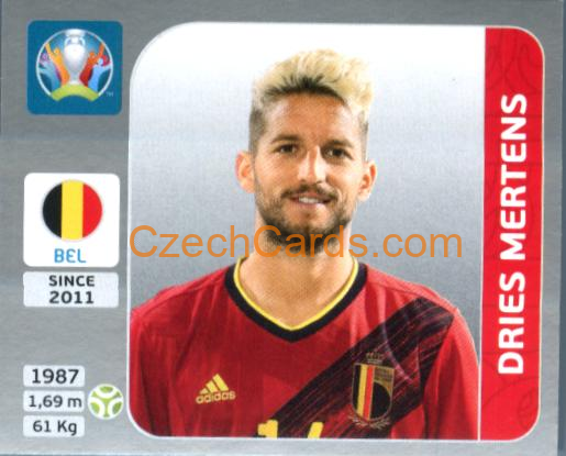 Dries Mertens 2020 Panini EURO Sticker Pearl Ed. #143