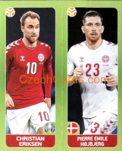 Eriksen / Hojbjerg 2020 Panini EURO Sticker Pearl Ed. #153