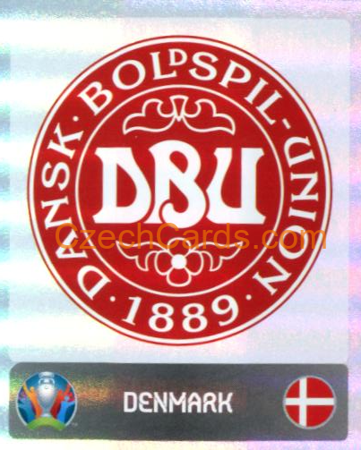Logo Denmark 2020 Panini EURO Sticker Pearl Ed. #156 foil