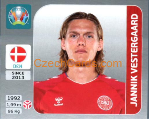 Jannik Vestergaard 2020 Panini EURO Sticker Pearl Ed. #164