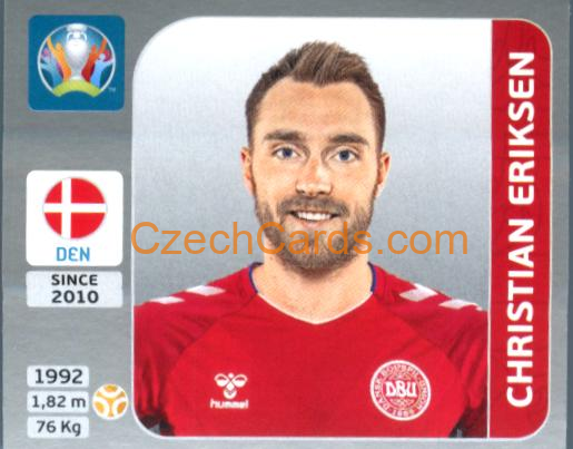 Christian Eriksen 2020 Panini EURO Sticker Pearl Ed. #167