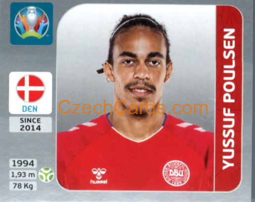 Yussuf Poulsen 2020 Panini EURO Sticker Pearl Ed. #173