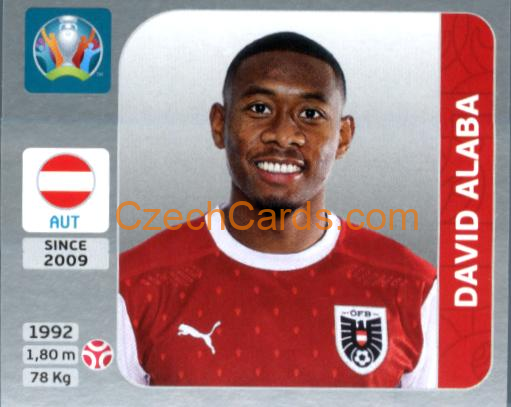 David Alaba 2020 Panini EURO Sticker Pearl Ed. #238