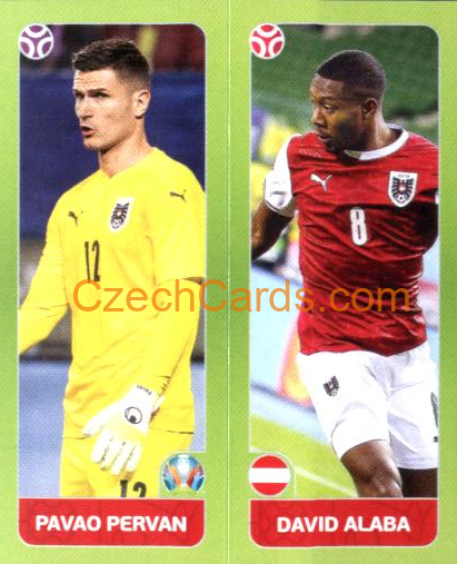 Pervan / Alaba 2020 Panini EURO Sticker Pearl Ed. #256