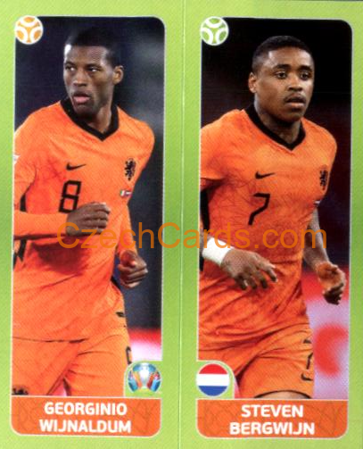 Wijnaldum / Bergwijn 2020 Panini EURO Sticker Pearl Ed. #266