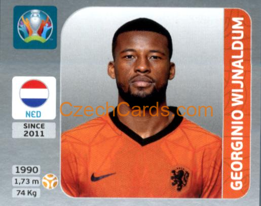 Georginio Wijnaldum 2020 Panini EURO Sticker Pearl Ed. #284