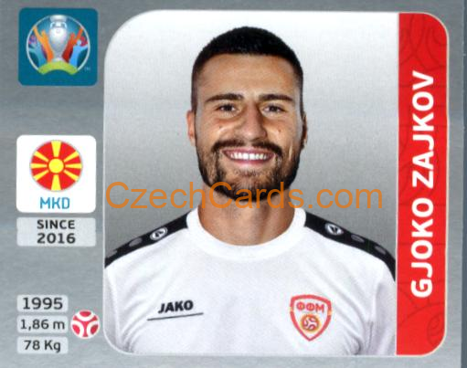 Gjoko Zajkov 2020 Panini EURO Sticker Pearl Ed. #297