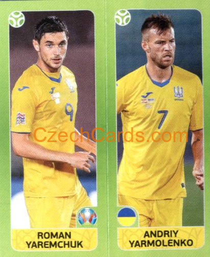 Yaremchuk / Yarmolenko 2020 Panini EURO Sticker Pearl Ed. #321