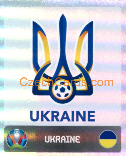 Logo Ukraine 2020 Panini EURO Sticker Pearl Ed. #322 foil