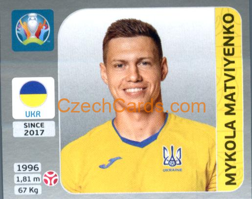 Mykola Matviyenko 2020 Panini EURO Sticker Pearl Ed. #327