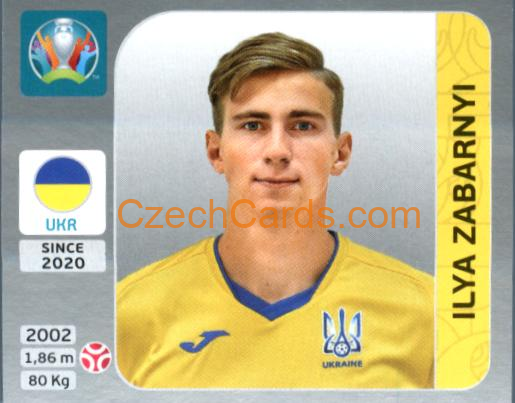 Ilya Zabarnyi 2020 Panini EURO Sticker Pearl Ed. #330