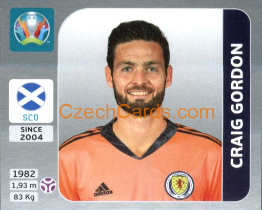 Craig Gordon 2020 Panini EURO Sticker Pearl Ed. #436