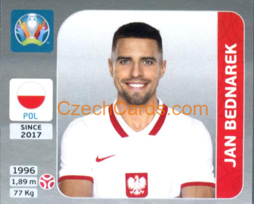 Jan Bednarek 2020 Panini EURO Sticker Pearl Ed. #462