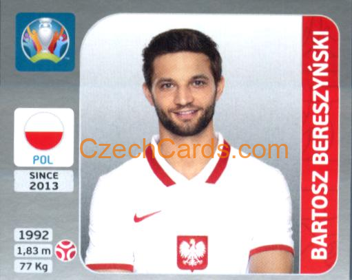 Bartosz Bereszyński 2020 Panini EURO Sticker Pearl Ed. #463