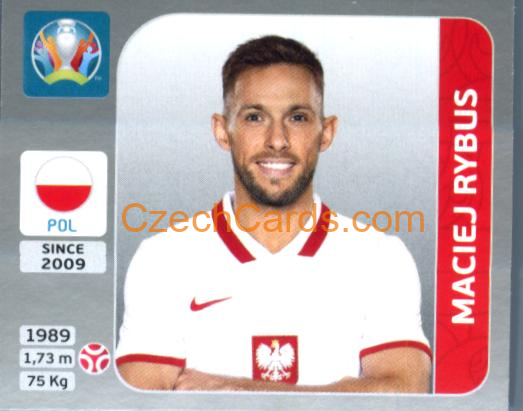 Maciej Rybus 2020 Panini EURO Sticker Pearl Ed. #467
