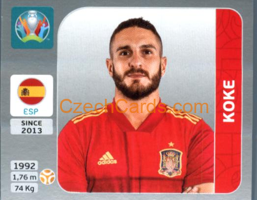 Koke 2020 Panini EURO Sticker Pearl Ed. #524