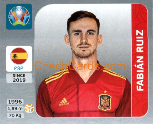 Fabián Ruiz 2020 Panini EURO Sticker Pearl Ed. #526