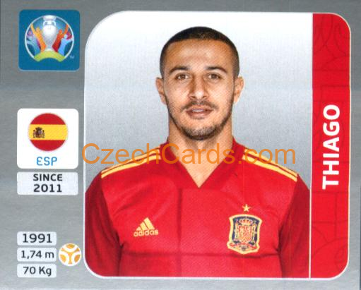 Thiago 2020 Panini EURO Sticker Pearl Ed. #528