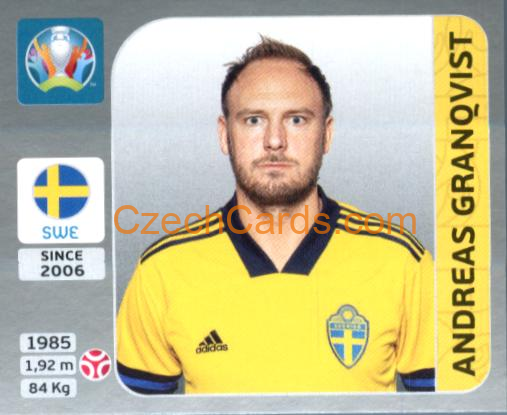 Andreas Granqvist 2020 Panini EURO Sticker Pearl Ed. #551