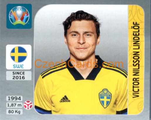 Victor Nilsson Lindelöf 2020 Panini EURO Sticker Pearl Ed. #555